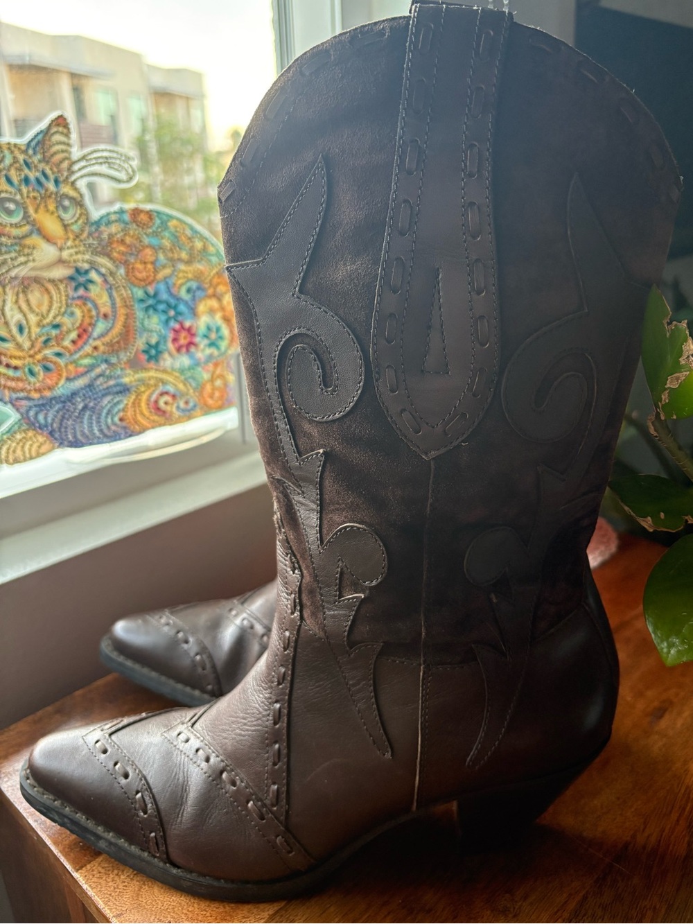 G.H. Bass Vintage Leather Cowboy Boots - Size 8.5 - Excellent Condition